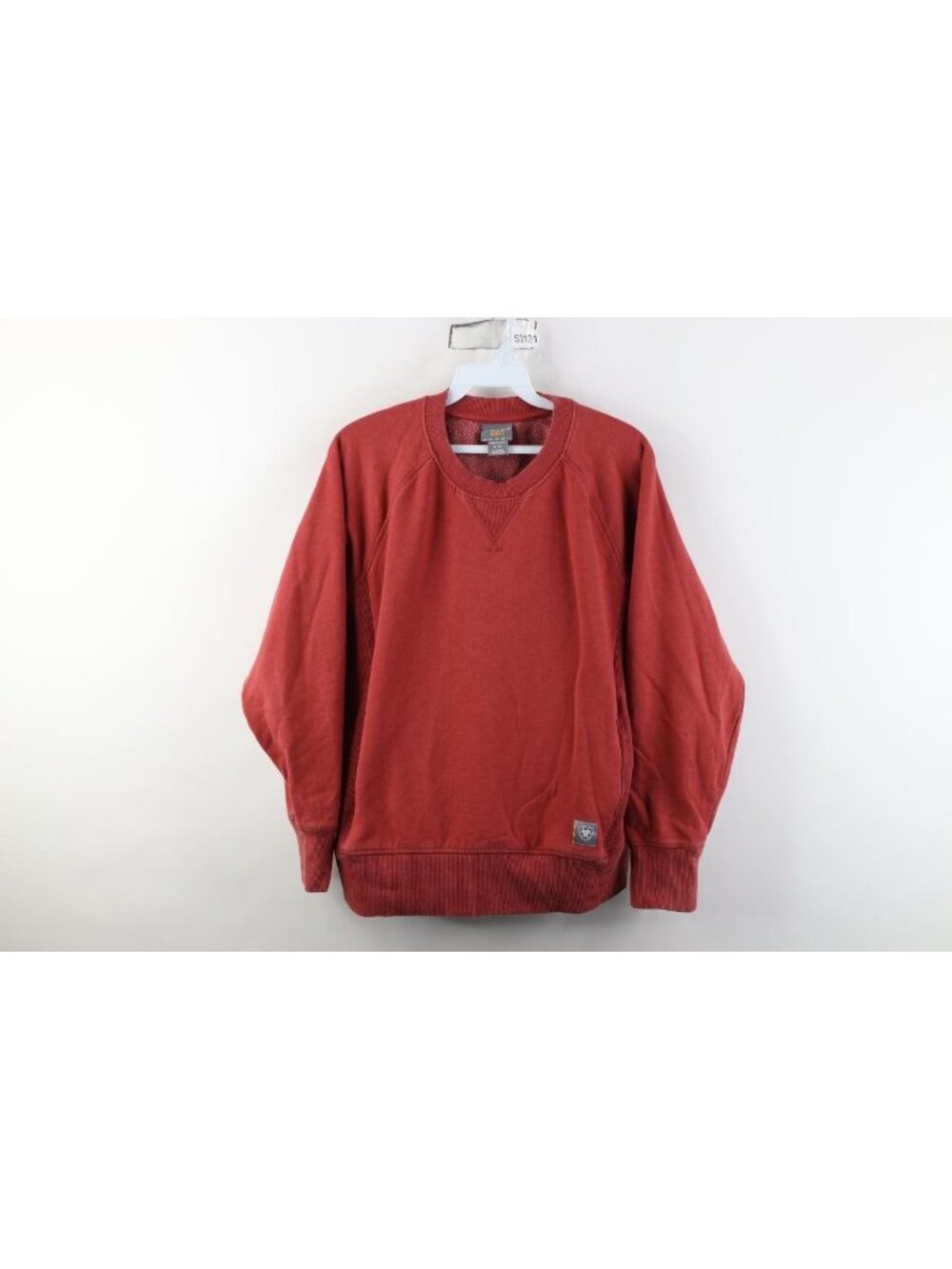 Ariat Rebar Womens Size Medium Faded Reverse Weave Crewneck Sweatshirt Red